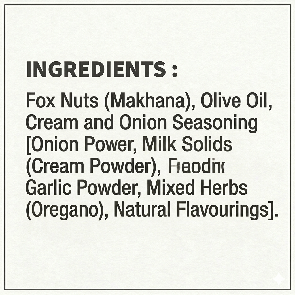 Skipwell Cream & onion makhana